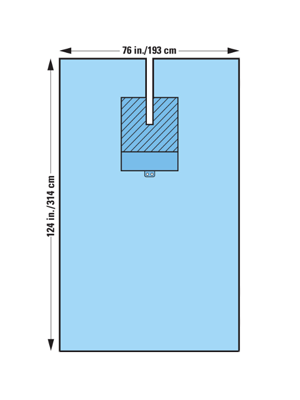 Halyard® EENT Surgical Split Drape - 193x315cm - Ctn/14