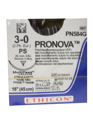 PRONOVA™ Poly Sutures Blue 45cm 4-0 PS-2 19mm - Box/12