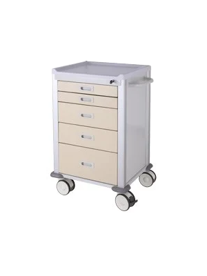 Anaesthesia Cart 680x530x1710mm 5 Drawers