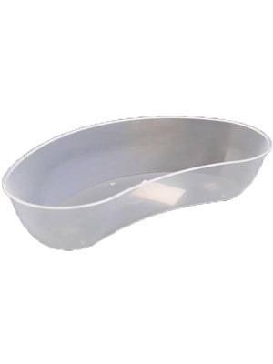 KIDNEY DISH 210MM CLEAR PLASTIC