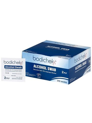 inhealth™ Alcohol Swabs 70% Isopropyl 3 x 6cm - Box/200