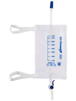 Urimaax Drainage Bag Leg 750mL Sterile 30cm Tubing - Box/20