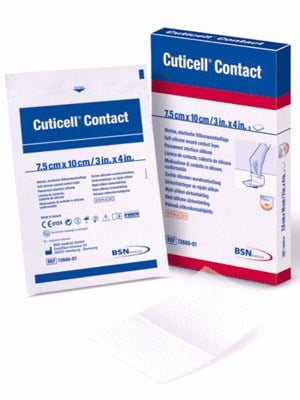 Cuticell® Contact Silicone Wound Layer, 7.5x10cm - Box/5