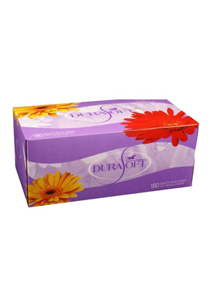 Facial Tissues DuraSoft 2 Ply White, Sensitive Skin