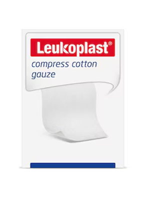 Compress Cotton Gauze, Leukoplast, Absorbent, 7.5cm x 7.5cm