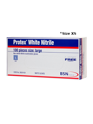 Protex® Nitrile Examination Gloves, Medical (XS) White - Box/100