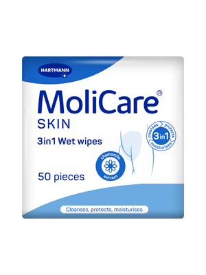 Molicare Skin Cleanse Tissue 3in1 Wet Wipes - Pkt/50