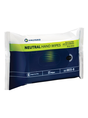 Halyard Neutral Moist Hand Wipes - Pkt/15