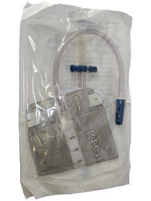 Leg Bags for Urine Collection + T-Valve 7cm, Clear PVC - Single