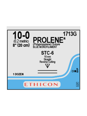 PROLENE* Poly Sutures Blue 20cm 10-0 STC-6 16mm - Box/12