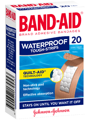 BANDAID W/P TOUGHSTRIPS REG 20's