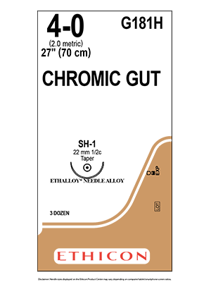 CHROMIC GUT Sutures Undyed 70cm 4-0 SH-1 22mm - Box/36