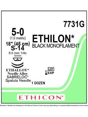 ETHILON* Nylon Suture Black 45cm 5-0 P-3 13mm – Box/12