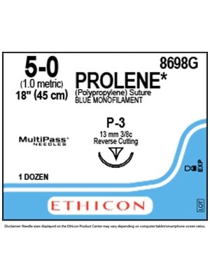 PROLENE* Polypropylene Blue 45cm 5-0 P-3 13mm - Box/12