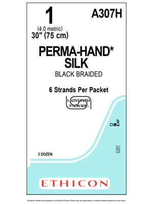 PERMAHAND® Silk Suture Black 75cm 1 Non-Needled - Box/36