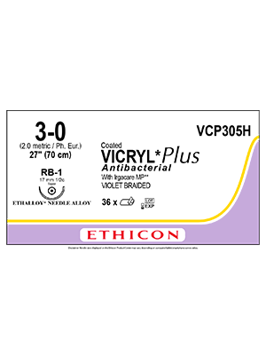 VICRYL* Plus Sutures Violet 70cm 3-0 - Box/36