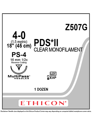 PDS*II Sutures Absorbable Undyed 4-0 45cm - Box/12