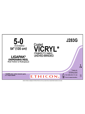 Coated VICRYL* Sutures Undyed 135cm 5-0 Non Needled - Box/12