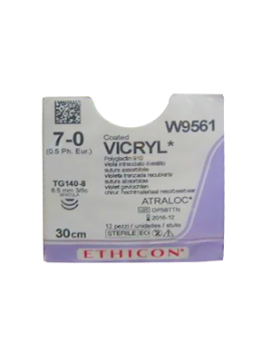 Coated VICRYL* Sutures Violet 30cm 4-0 TG140-8 6.5mm - Box/12