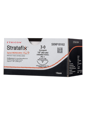 STRATAFIX™ Spiral Monocryl® Plus Suture, Undyed 3-0 45cm - Box/12