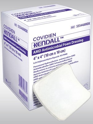 Kendall™ AMD Antimicrobial Foam Dressing, 10.2cm x 20.3cm – Ctn/50