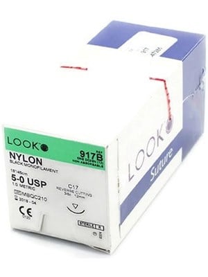 LOOK Nylon Sutures 5-0 12mm RC 45cm - Box/12