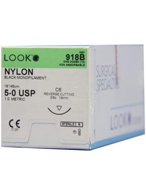 Look Nylon Sutures Reverse Cutting 5-0 19mm 45cm