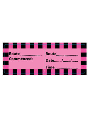 Route Miscellaneous Black Pink IV Adhesive Label 70x25mm - Roll/500