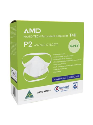 AMD Nano-Tech P2 Particulate Respirator Mask, Headband - Box 50