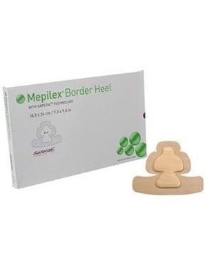 Mepilex Border Heel Foam Wound Dressing, 22cm x 23cm – Box/6