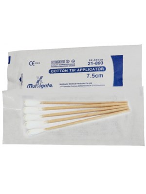 COTTON TIP APPLICATOR 7.5cm STERILE 600s