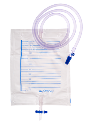 Urine Bag 2000mL T Tap NRV 120cm Clear Tubing Sample Port - Each