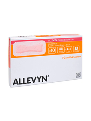 Gentle Border Lite Foam Dresing ALLEVYN, Silicone Adhesive 5.5cm x 12cm