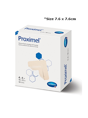 Proximel Silicone Foam Dressings, Border 7.6 x 7.6 cm – Box/10