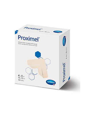 Proximel Silicone Foam Dressings, Border 10 x 10 cm – Box/10