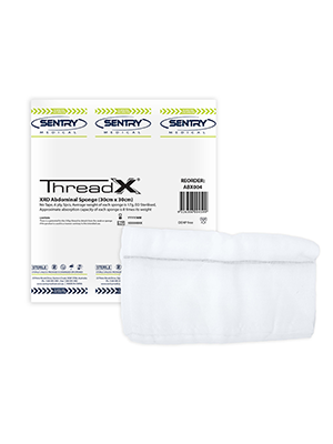 ThreadX® XRD Abdominal Surgical Sponge 30x30cm, 6ply- Ctn-250