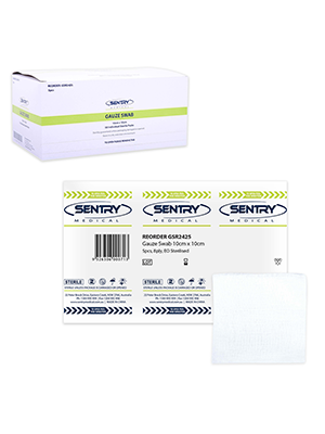 Sterile Gauze Swab, Highly Absorbent White 8ply 10x10cm –Pkt/5