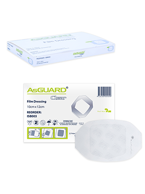 AsGUARD® Clear Film Wound Dressing Sterile 10x12cm – Box/25