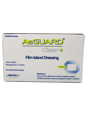 AsGUARD® Clear Film Wound Dressing Sterile 15x20cm – Box/25