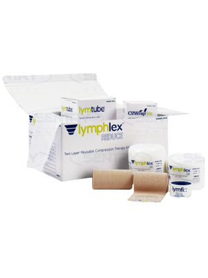 Compression bandage with underpadding and two shortstretch