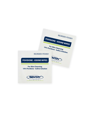 SENTRY® Non-Woven Povidone Iodine Antiseptic Wipes - Box/200