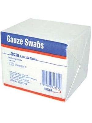 GAUZE SQUARES 5cm N/S 100's