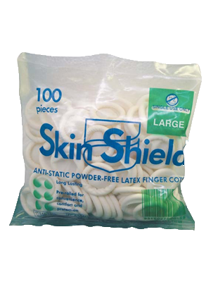 Skin Shield Latex Powder Free Finger Cots – Large – 100/Bag 