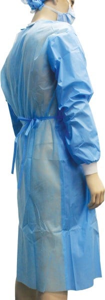 Isolation Gowns with Stockinet Cuff (Blue) - Ctn/50 