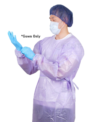 Impervious Oncology Gown - Soft-Cuff, Purple Level 2 - Ctn/50