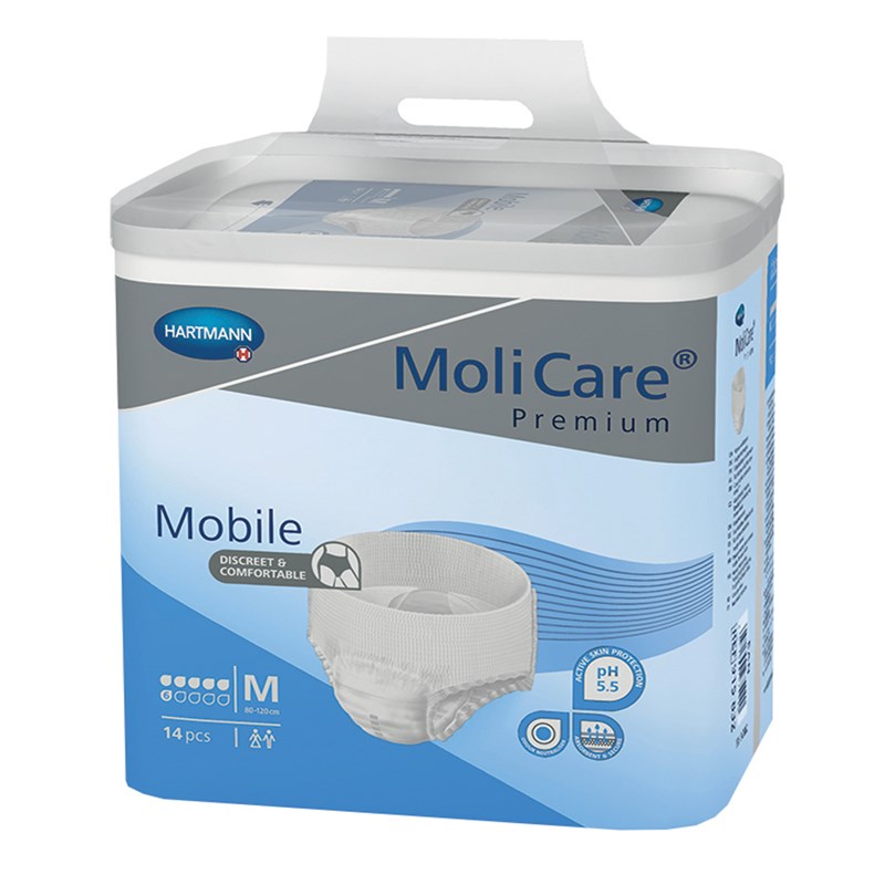 MoliCare Premium Mobile, Medium 80-120cm 6 Drops Unisex - Ctn/3