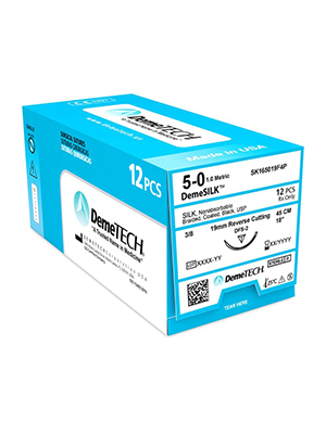 DemeSILK Silk Suture 5/0 19mm 3/8 R/C 45cm - Box/12