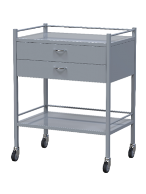 Medical Instrument Trolley 2 Drawers Stainless Steel - each