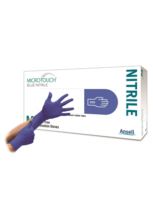 MICRO-TOUCH® Blue Nitrile Examination Gloves (Small) - Box/200