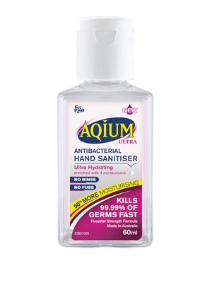 Aqium Ultra Antibacterial Hand Sanitiser Hydrating 60mL - Each